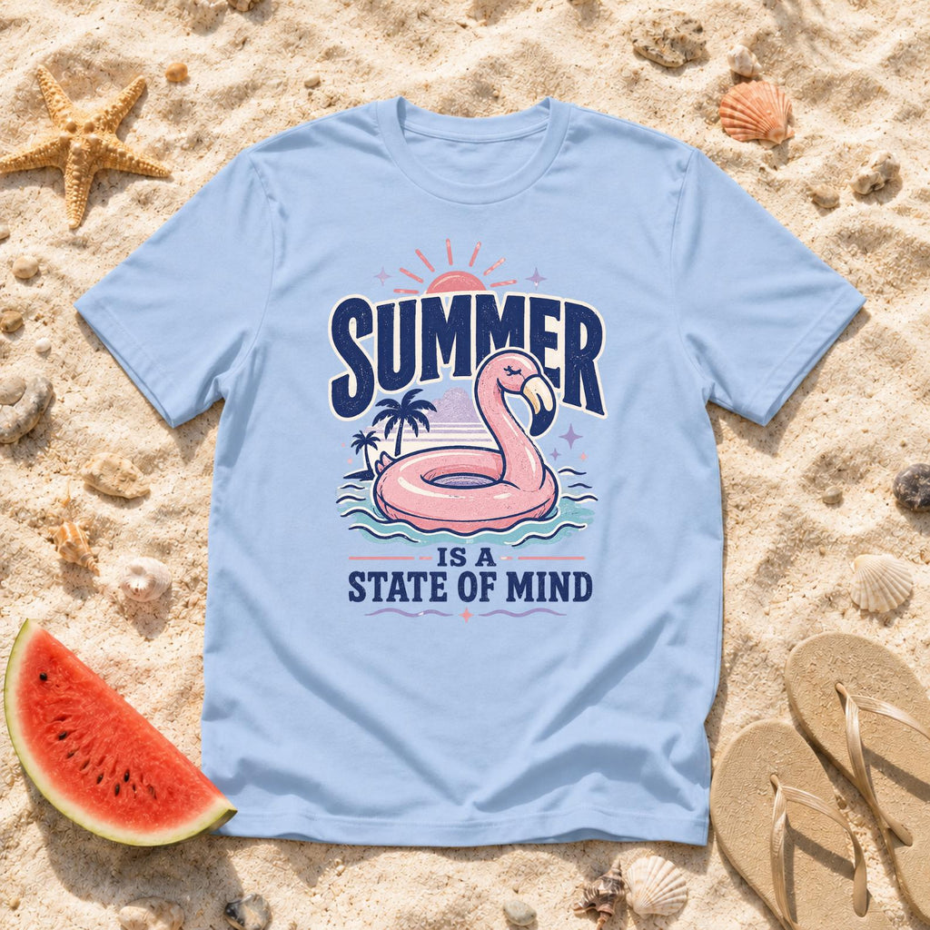 Summer Is A State Of Mind T-Shirt, Beach Vacation Retro Surf Tee, Coastal Vibes Shirt