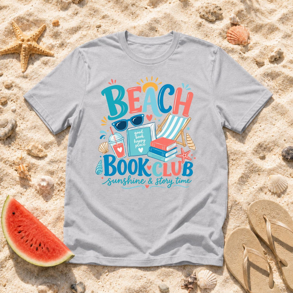 Beach Book Club Shirt, Summer Reading T-Shirt, Beach Lover Tee, Vacation Reader Shirt, Coastal Summer Tee, Book Lover Beach Shirt
