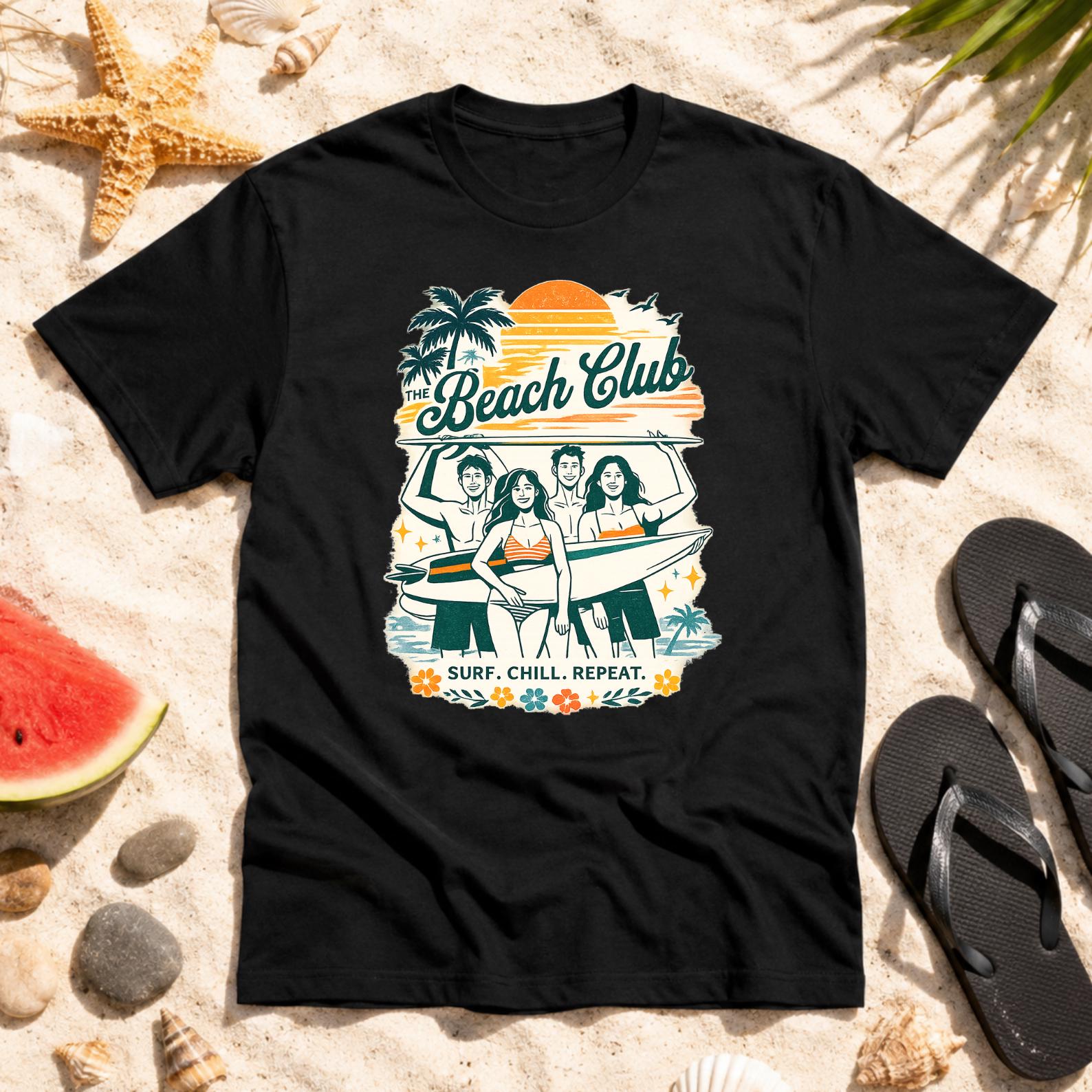 Beach Club Shirt, Summer Vacation T-Shirt, Beach Vibes Tee, Coastal Summer Shirt, Tropical Vacation Tee, Beach Lover Gift