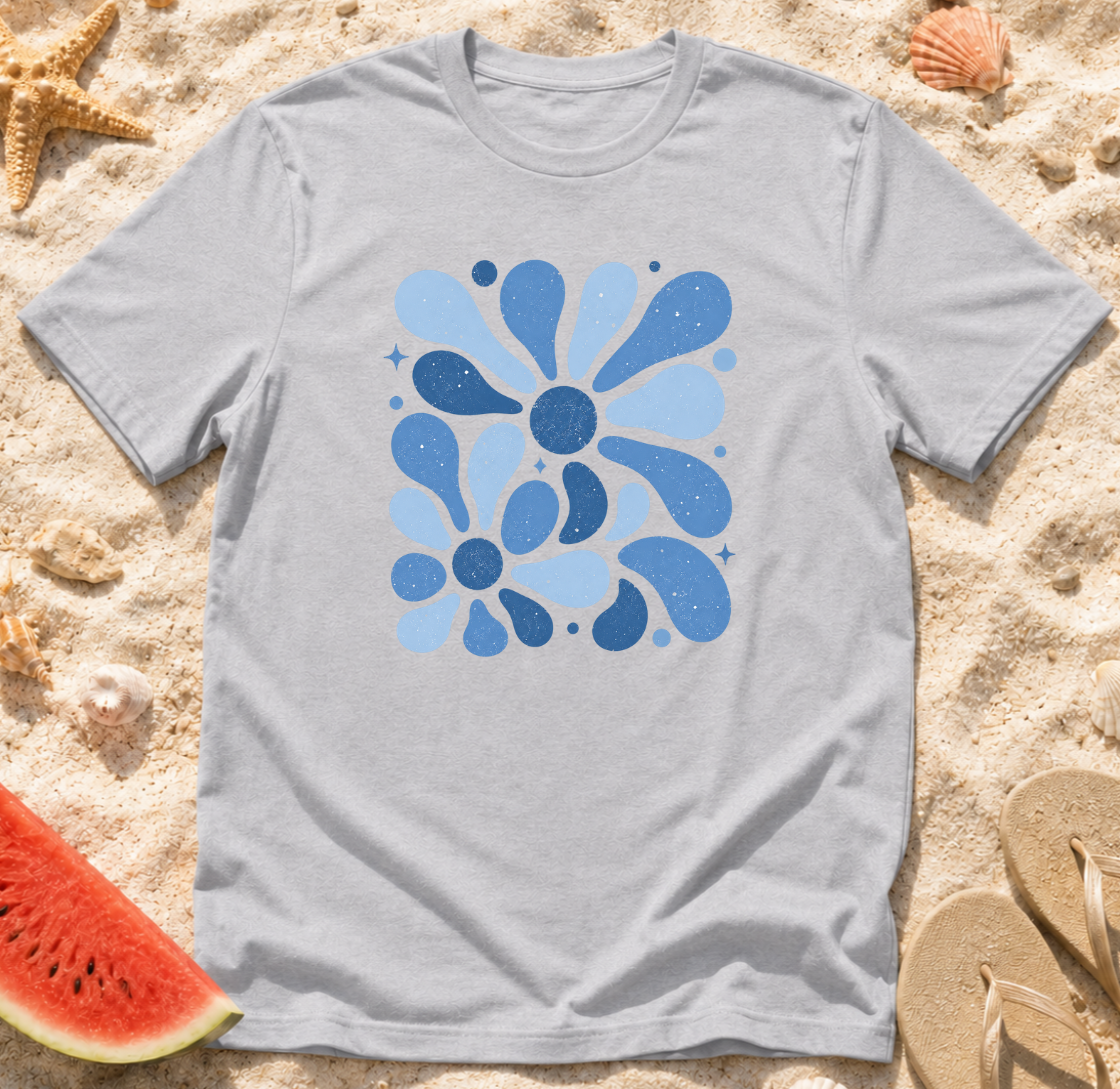 Blue Retro Floral T-Shirt