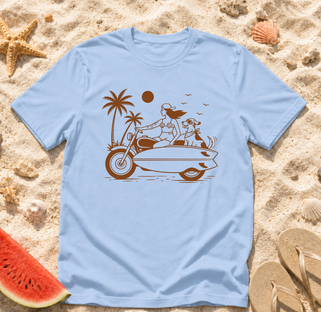 Beach Motorcycle Sidecar T-Shirt