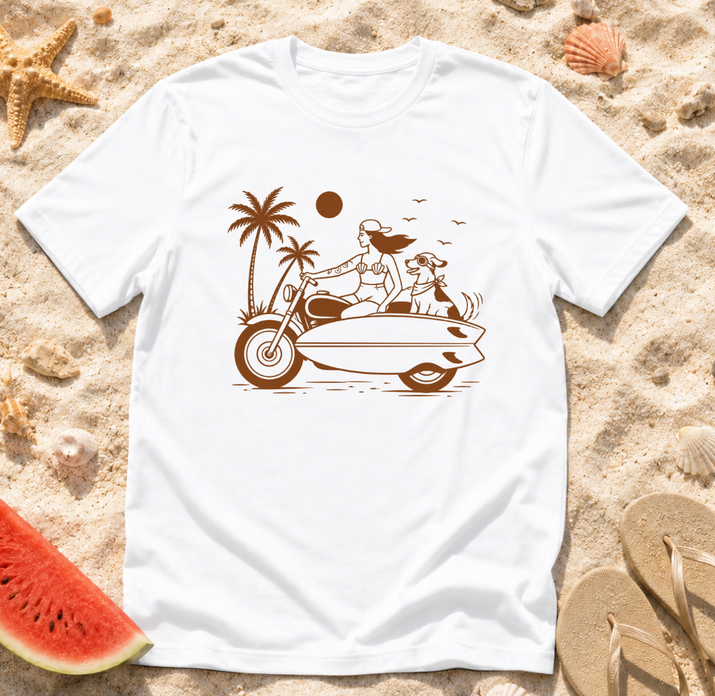 Beach Motorcycle Sidecar T-Shirt
