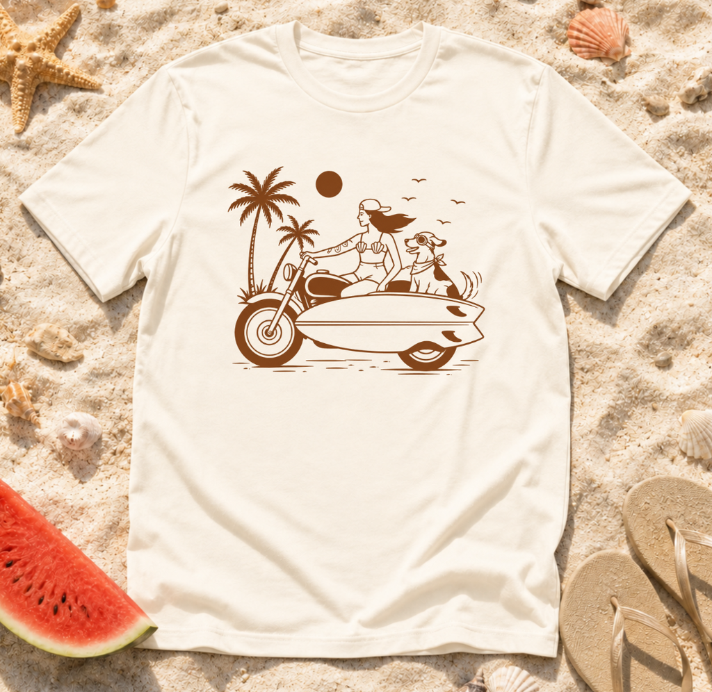 Beach Motorcycle Sidecar T-Shirt