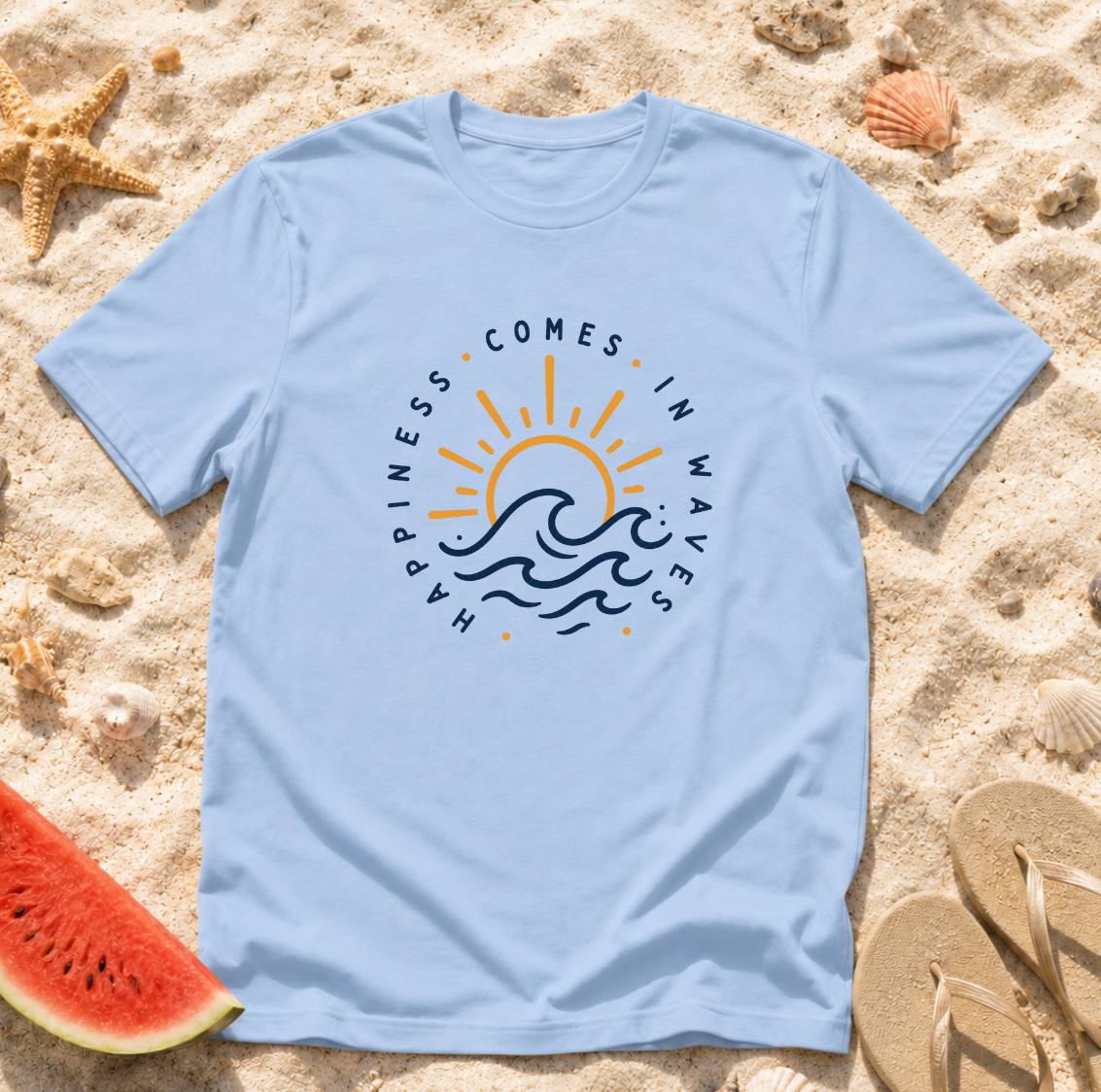 Happiness Comes in Waves T-Shirt