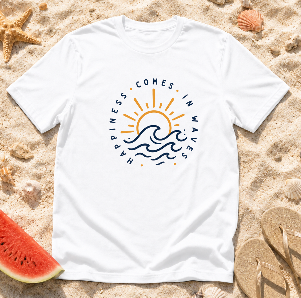 Happiness Comes in Waves T-Shirt