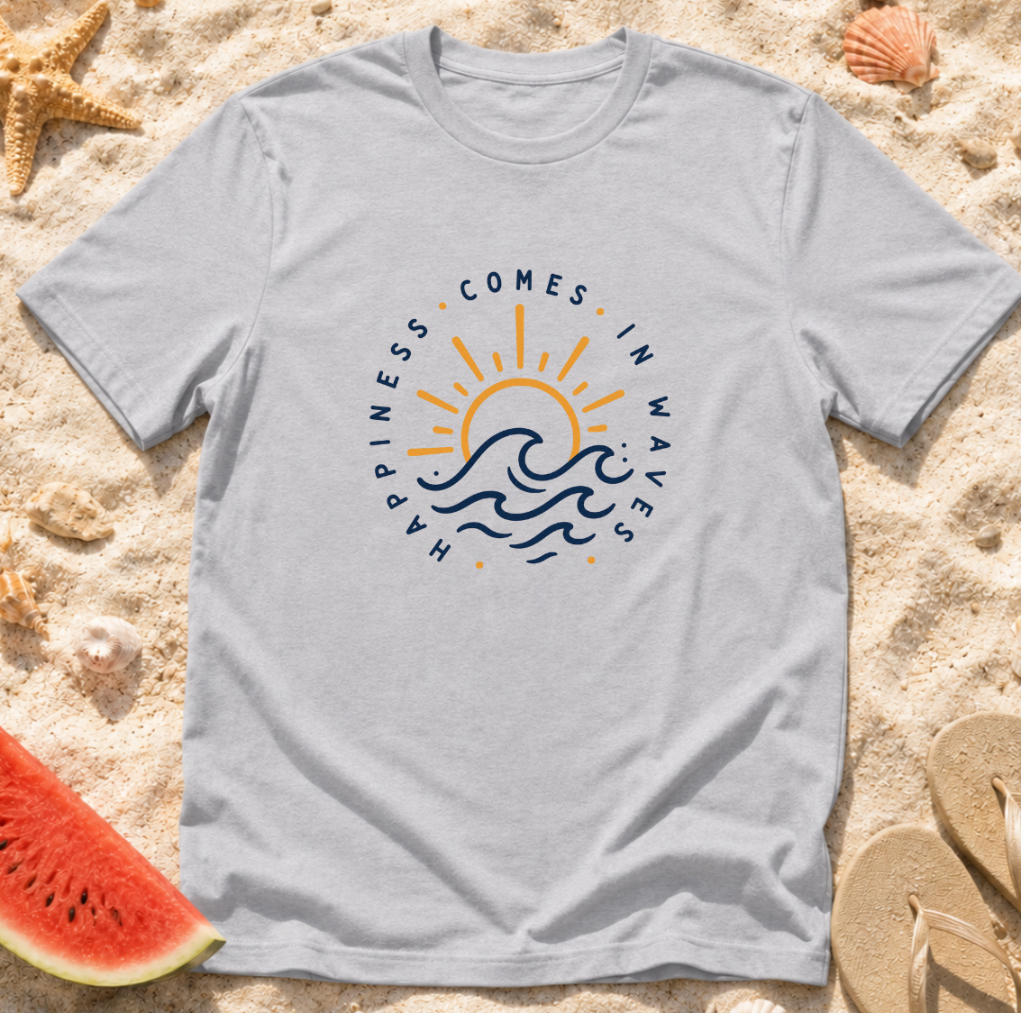 Happiness Comes in Waves T-Shirt