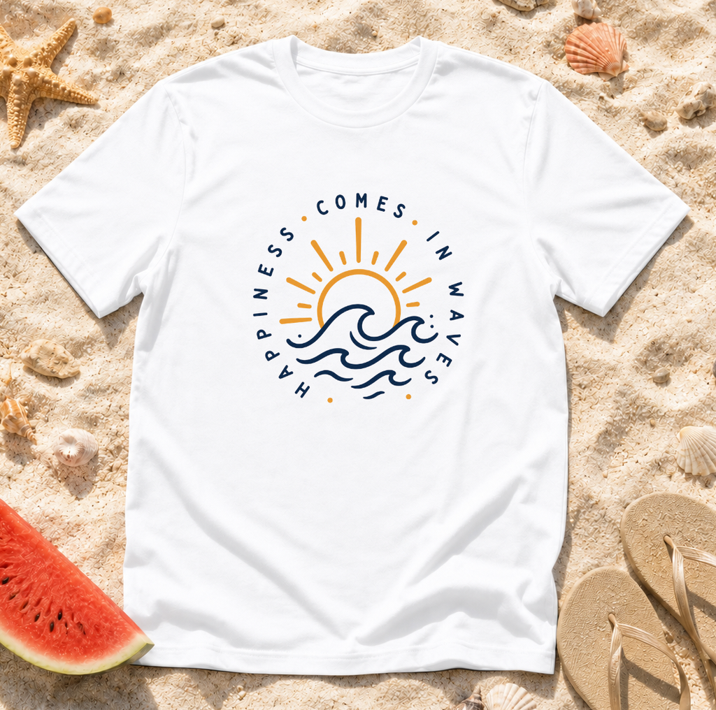 Happiness Comes in Waves T-Shirt