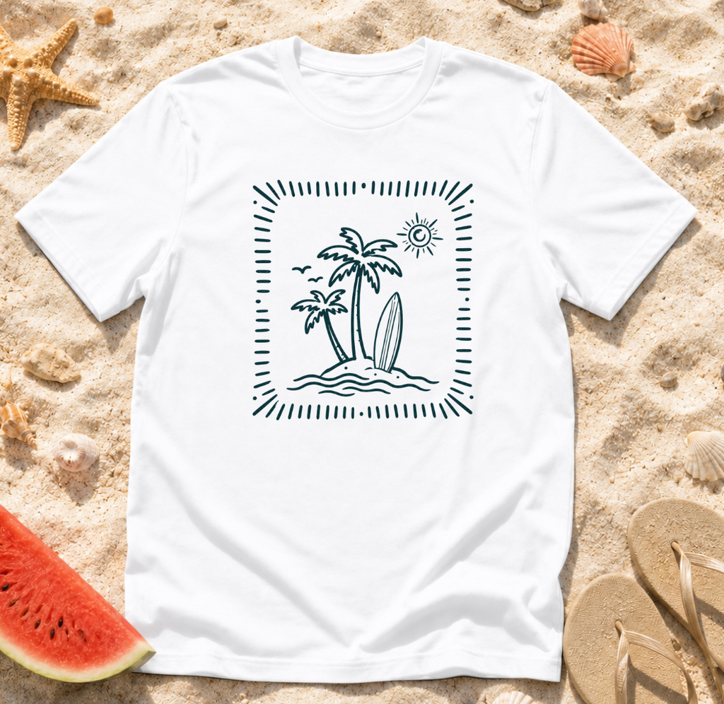 Beach Surf Sketch T-Shirt