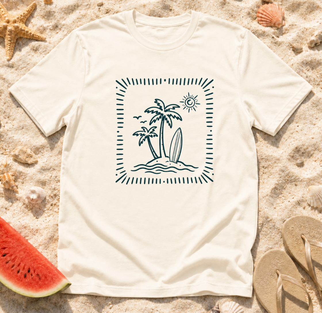 Beach Surf Sketch T-Shirt
