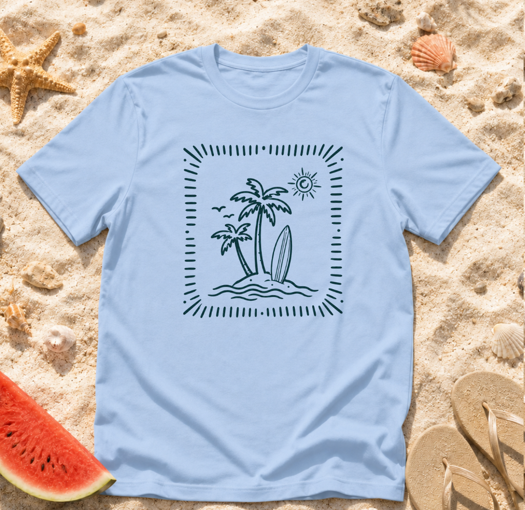 Beach Surf Sketch T-Shirt