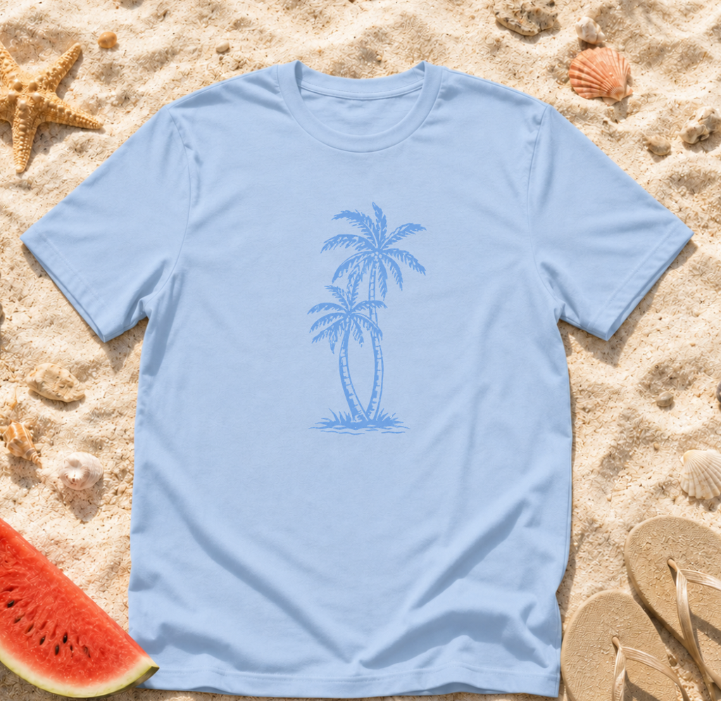 Blue Palm Tree Sketch T-Shirt