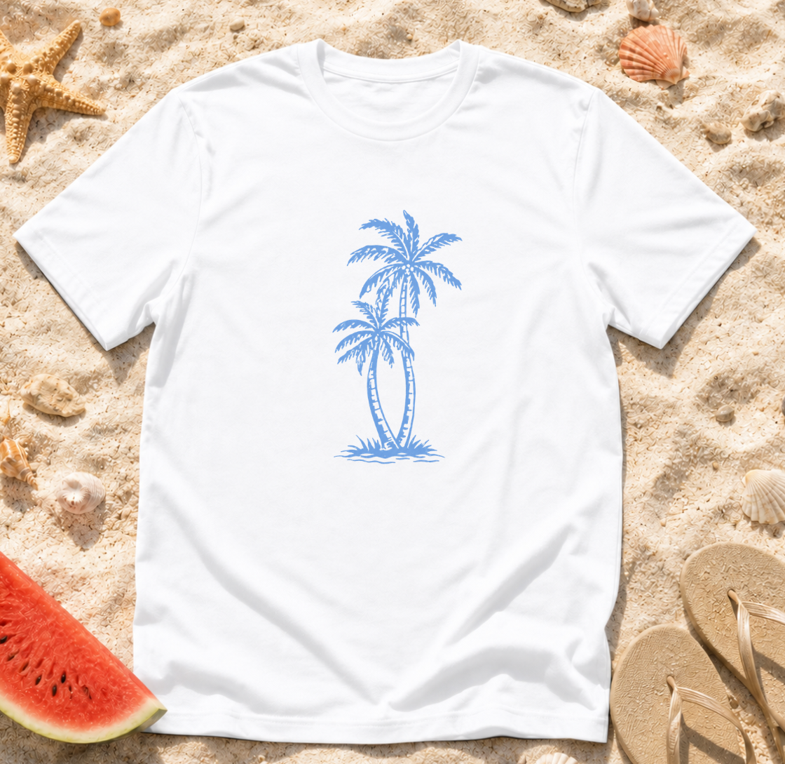 Blue Palm Tree Sketch T-Shirt