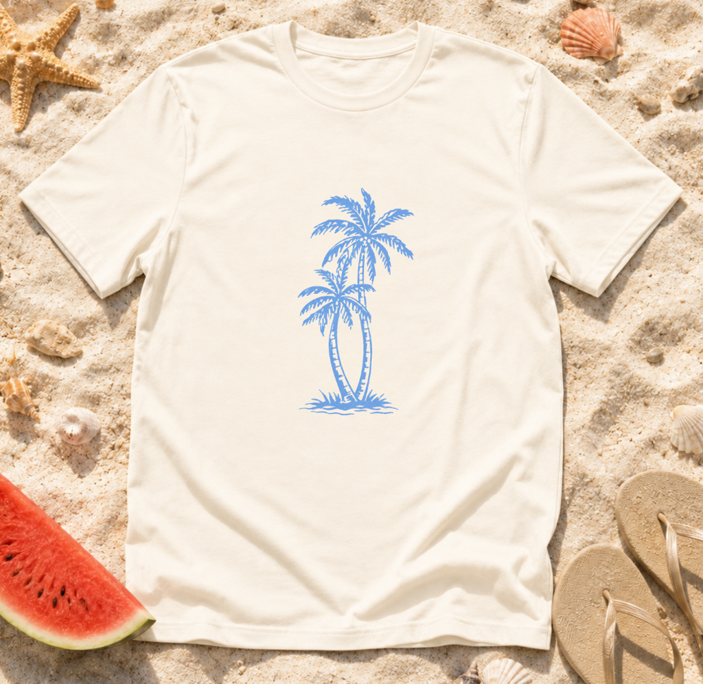Blue Palm Tree Sketch T-Shirt