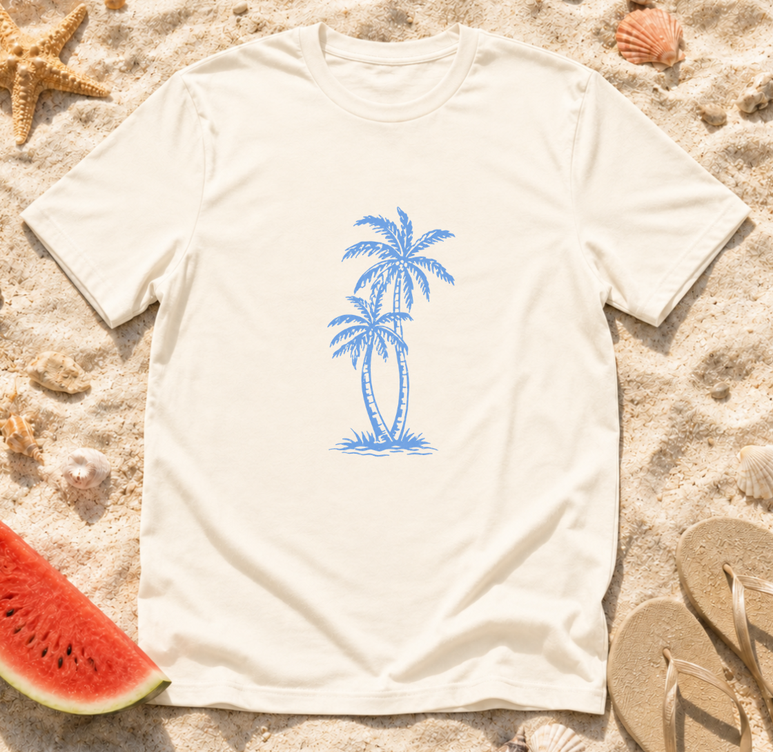 Blue Palm Tree Sketch T-Shirt