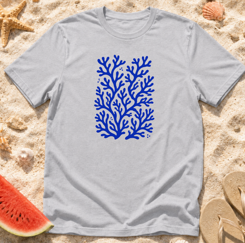 Coral Reef Blue Seaweed Beach T-Shirt