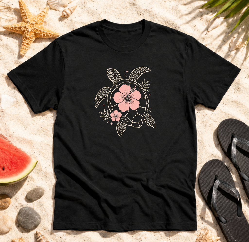 Sea Turtle Hibiscus T-Shirt