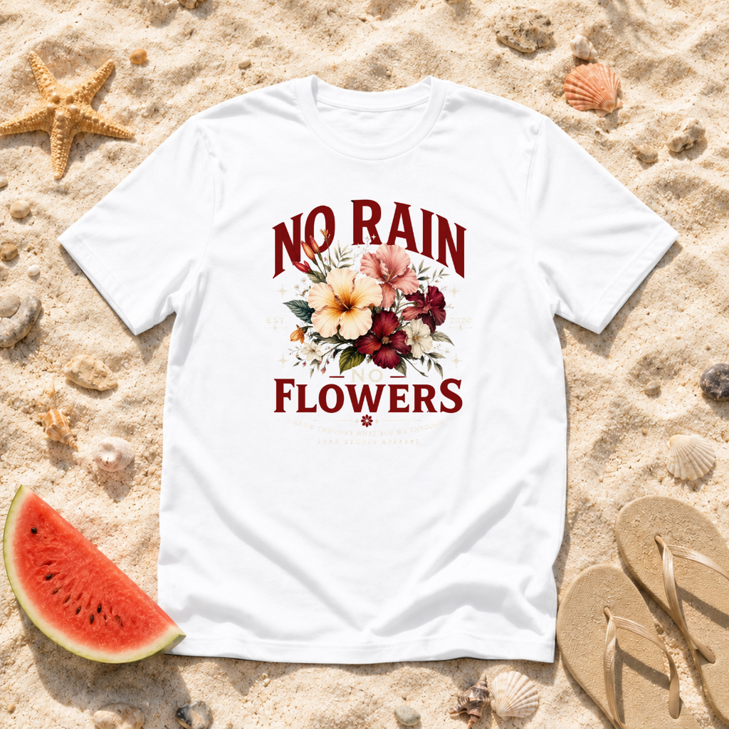 No Rain No Flowers Vintage Floral T-Shirt