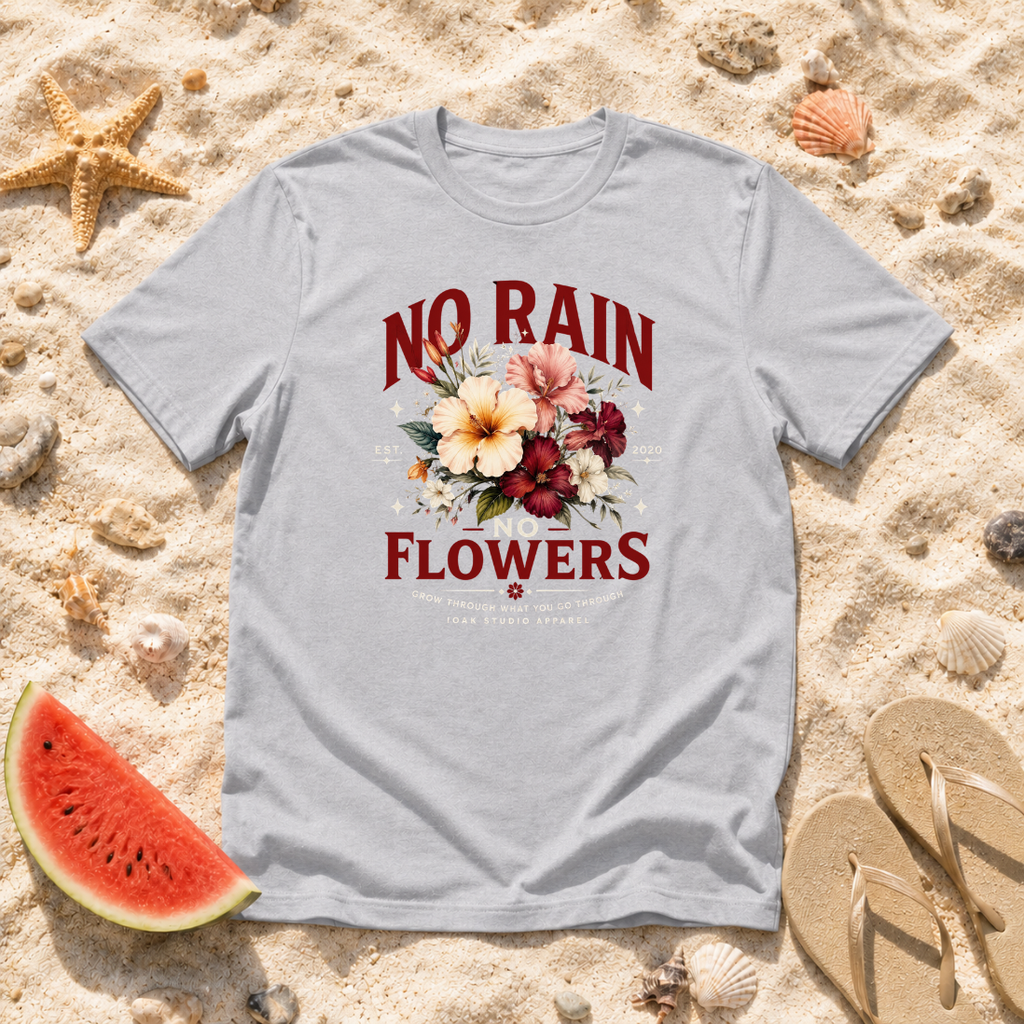 No Rain No Flowers Vintage Floral T-Shirt