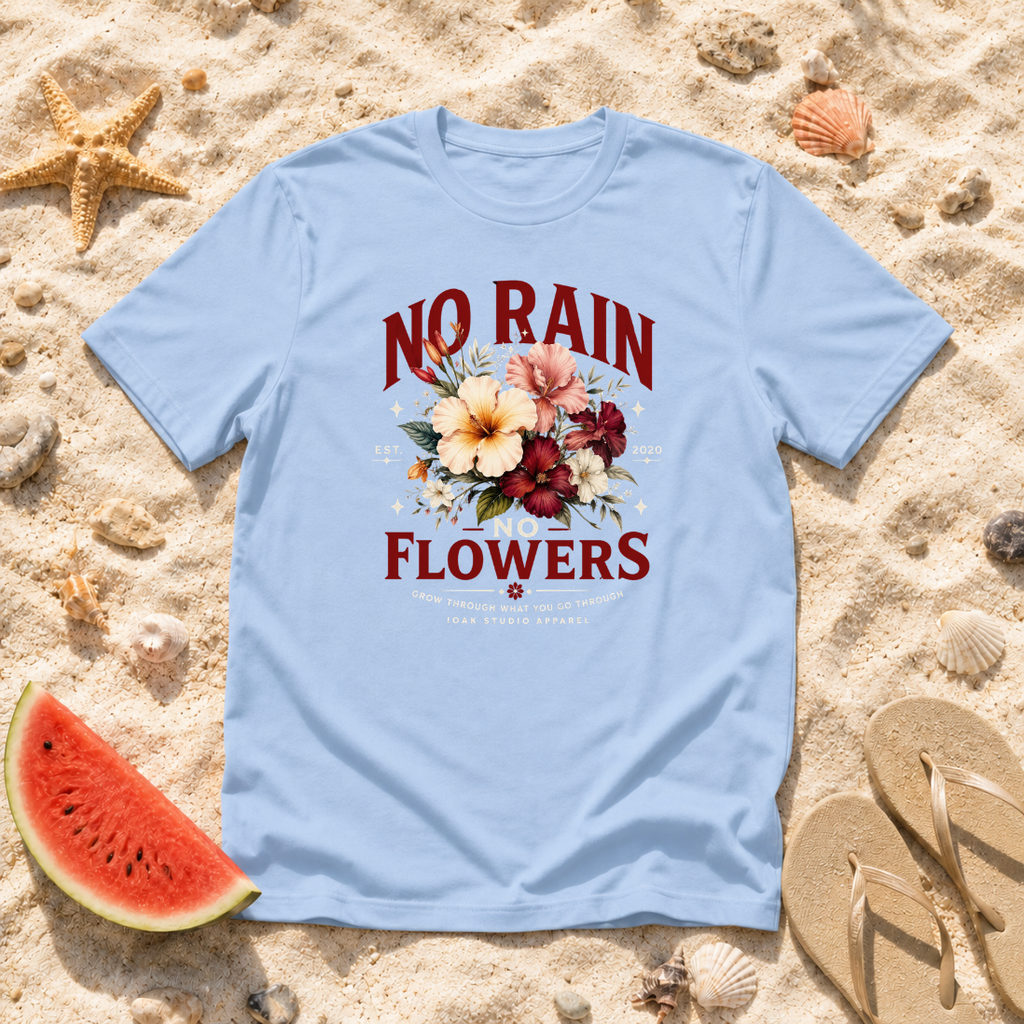 No Rain No Flowers Vintage Floral T-Shirt