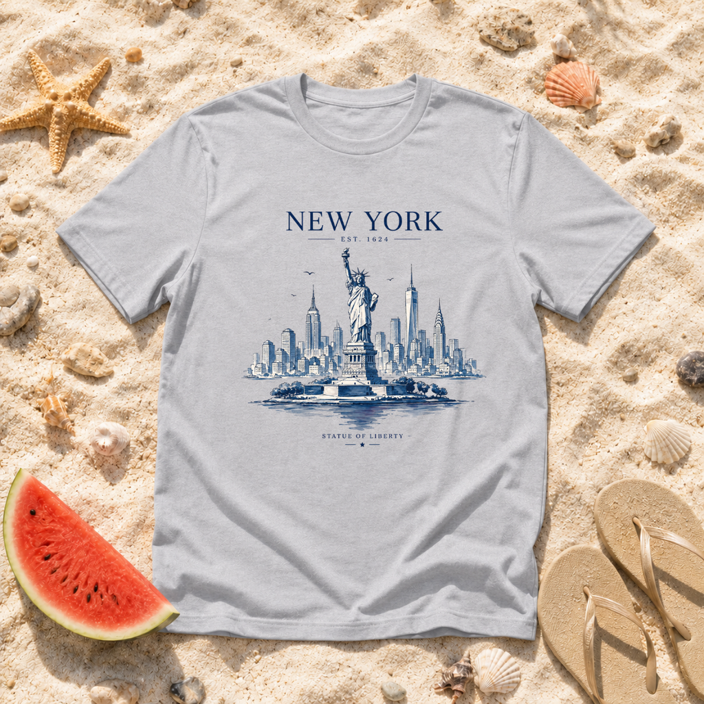 New York Skyline Statue of Liberty T-Shirt
