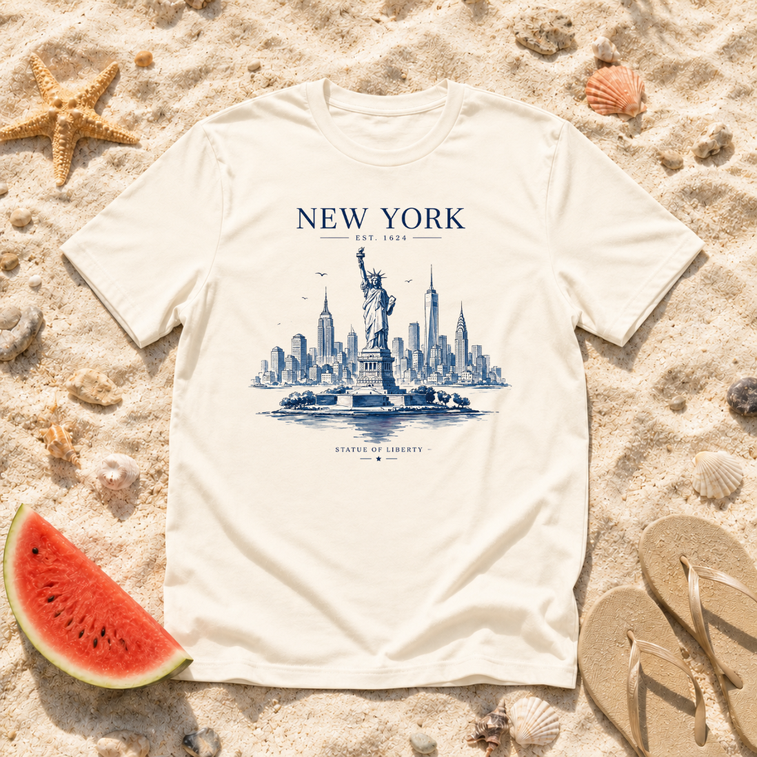 New York Skyline Statue of Liberty T-Shirt