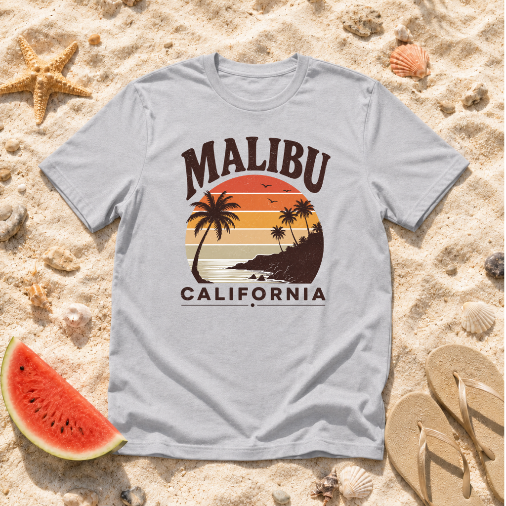 Malibu California Retro Sunset T-Shirt