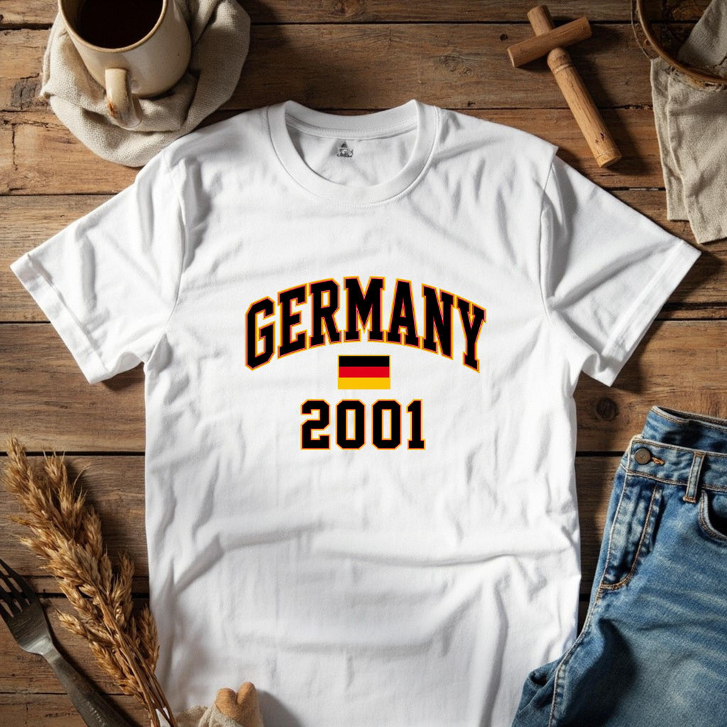 Custom Germany Birth Year T-Shirt, Personalized Germany Flag Tee, Y2K Germany Country Shirt, Custom Year Graphic Top