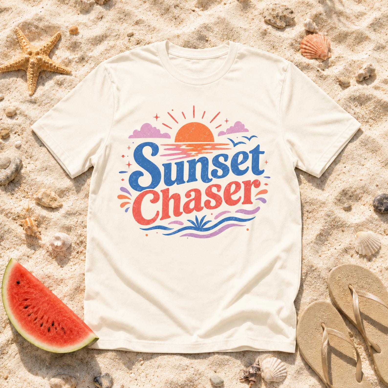 Sunset Chaser T-Shirt, Beach Vacation Retro Surf Tee, Coastal Vibes Shirt