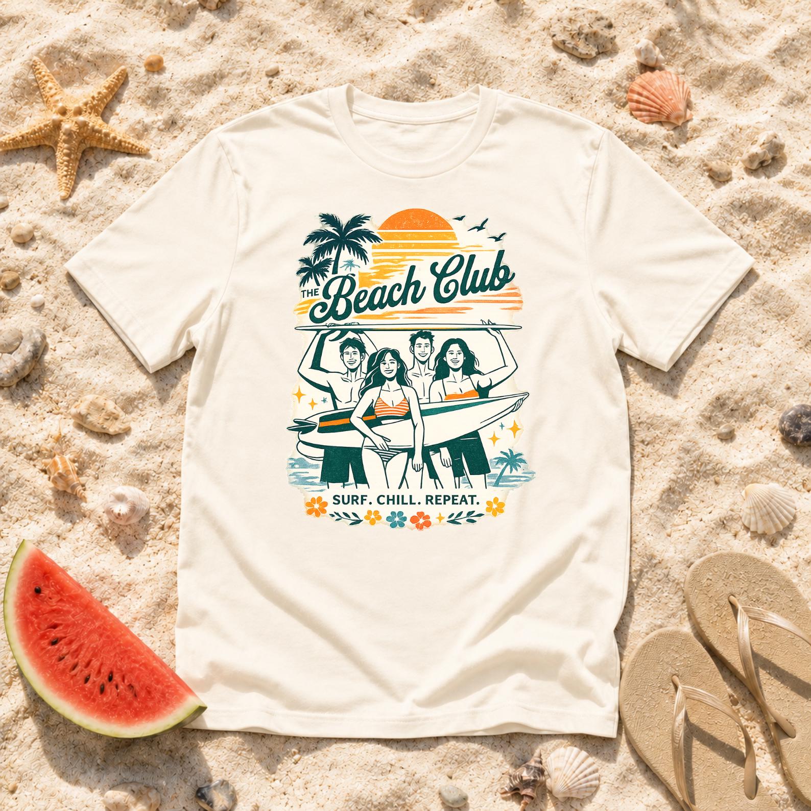 Beach Club Shirt, Summer Vacation T-Shirt, Beach Vibes Tee, Coastal Summer Shirt, Tropical Vacation Tee, Beach Lover Gift
