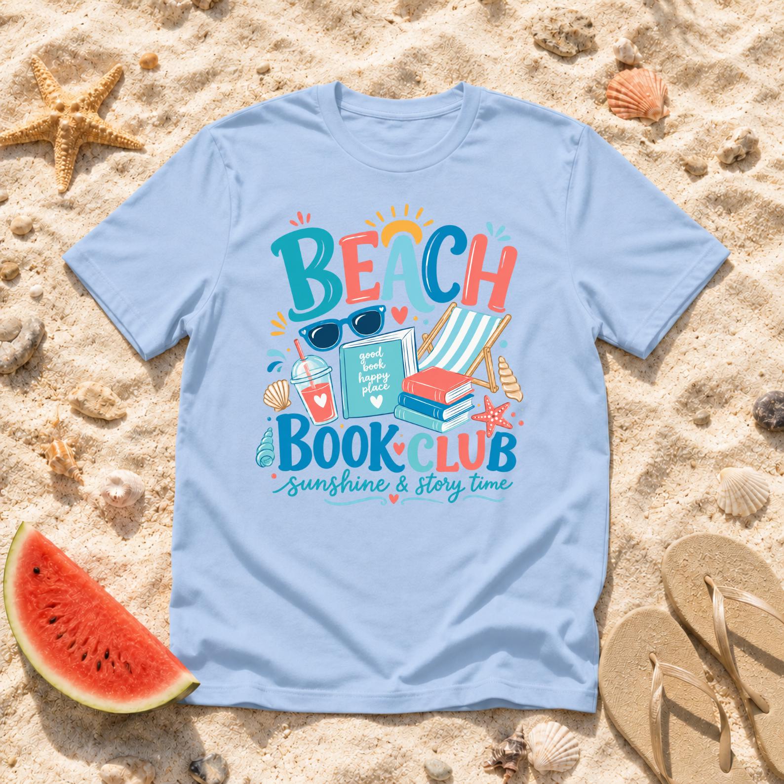 Beach Book Club Shirt, Summer Reading T-Shirt, Beach Lover Tee, Vacation Reader Shirt, Coastal Summer Tee, Book Lover Beach Shirt