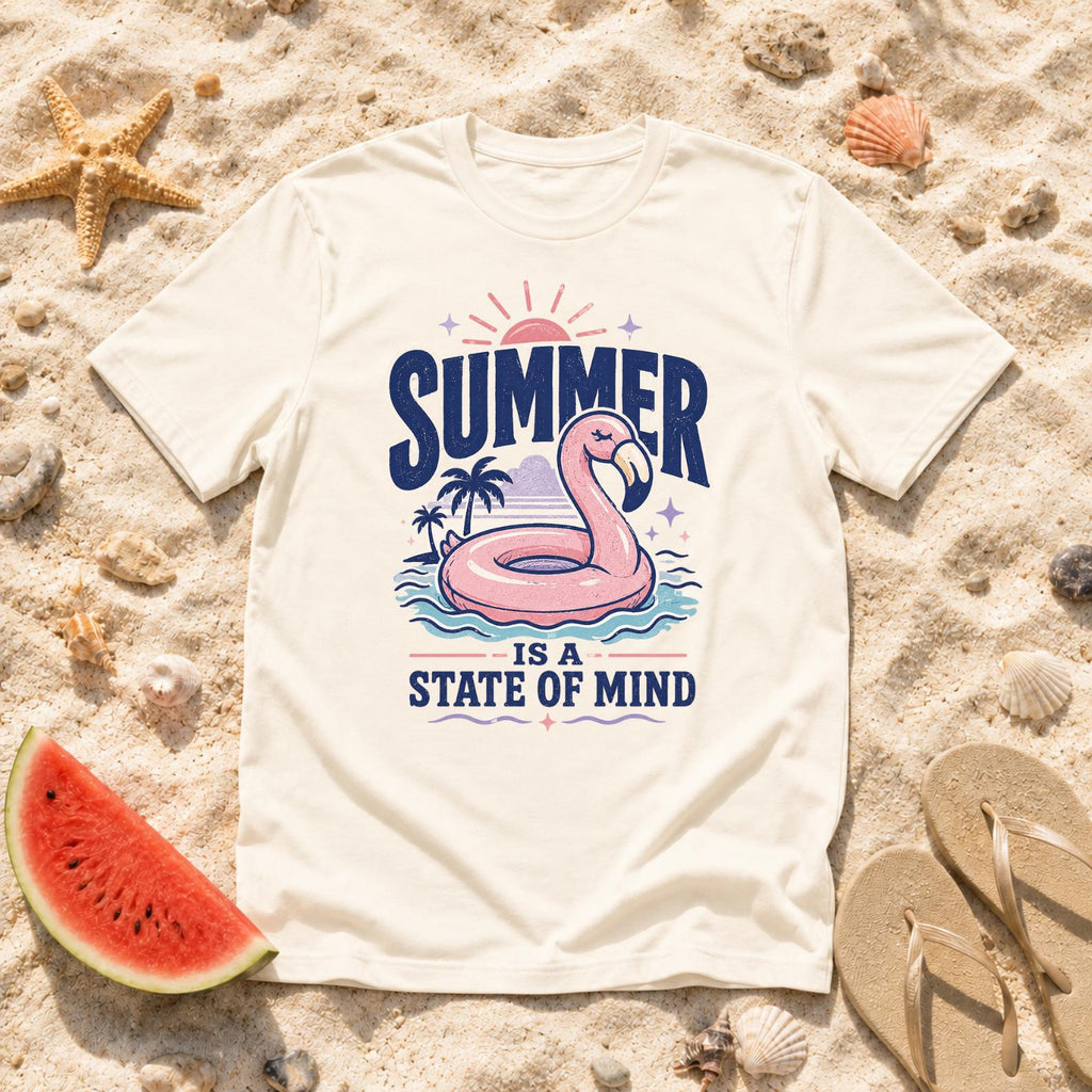 Summer Is A State Of Mind T-Shirt, Beach Vacation Retro Surf Tee, Coastal Vibes Shirt