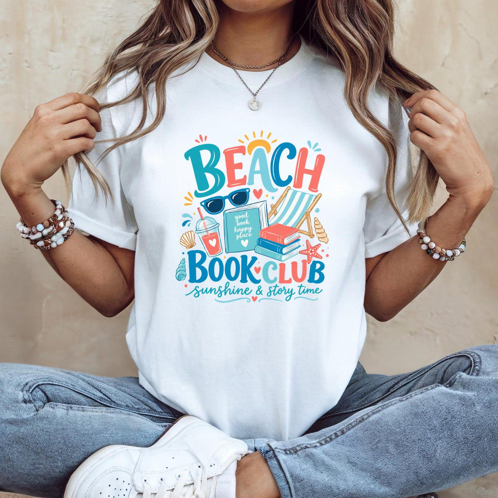 Beach Book Club Shirt, Summer Reading T-Shirt, Beach Lover Tee, Vacation Reader Shirt, Coastal Summer Tee, Book Lover Beach Shirt