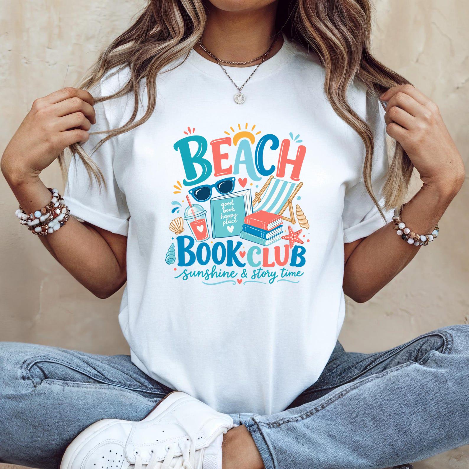 Beach Book Club Shirt, Summer Reading T-Shirt, Beach Lover Tee, Vacation Reader Shirt, Coastal Summer Tee, Book Lover Beach Shirt