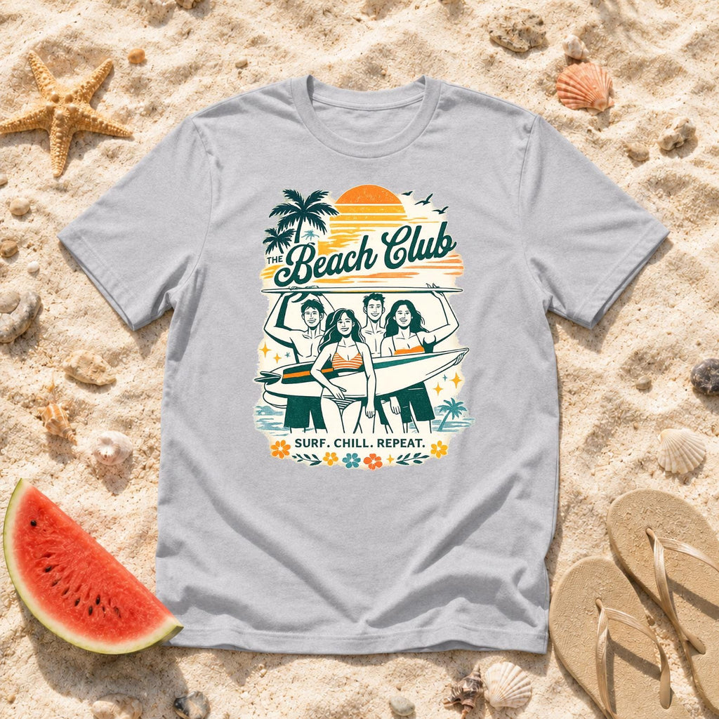 Beach Club Shirt, Summer Vacation T-Shirt, Beach Vibes Tee, Coastal Summer Shirt, Tropical Vacation Tee, Beach Lover Gift