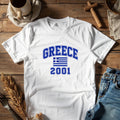 Custom Greece Birth Year T-Shirt, Personalized Greece Flag Tee, Y2K Greece Country Shirt, Custom Year Graphic Top