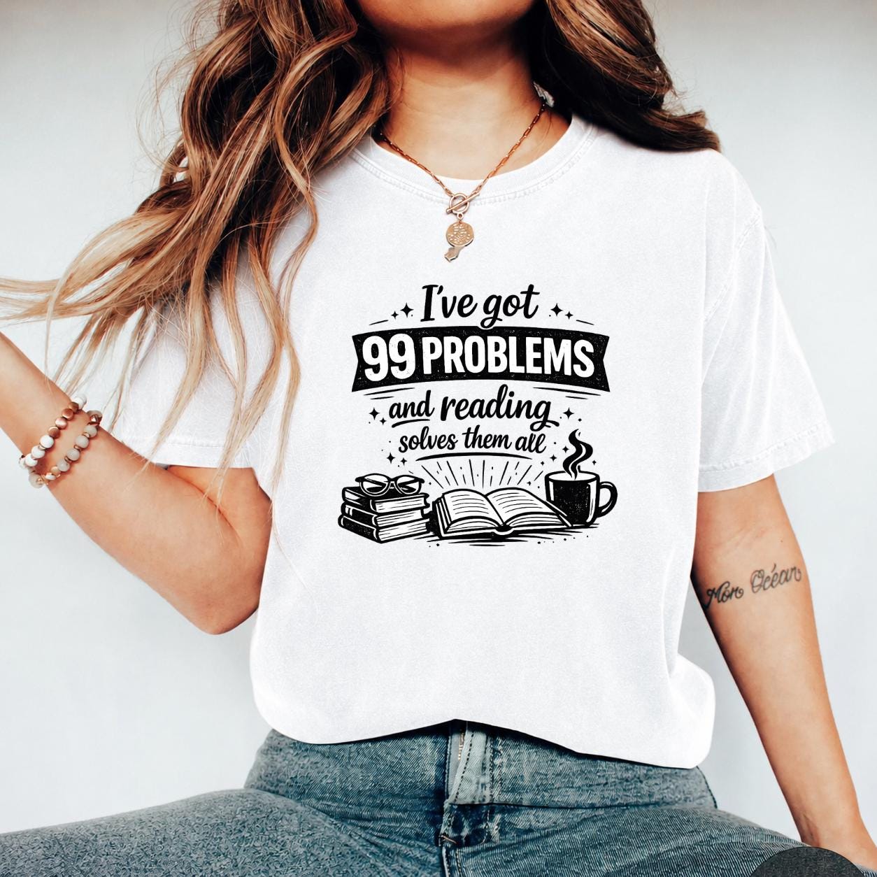 I’ve Got 99 Problems And Reading Solves Them All Shirt, Book Lover T-Shirt, Reading Tee, Cute Bookish Gift, Retro Reader Shirt, Bookworm Tee