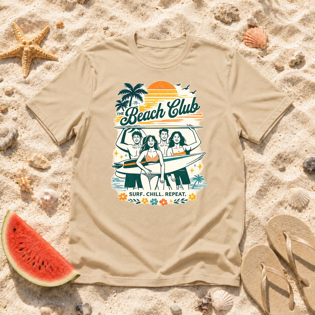 Beach Club Shirt, Summer Vacation T-Shirt, Beach Vibes Tee, Coastal Summer Shirt, Tropical Vacation Tee, Beach Lover Gift