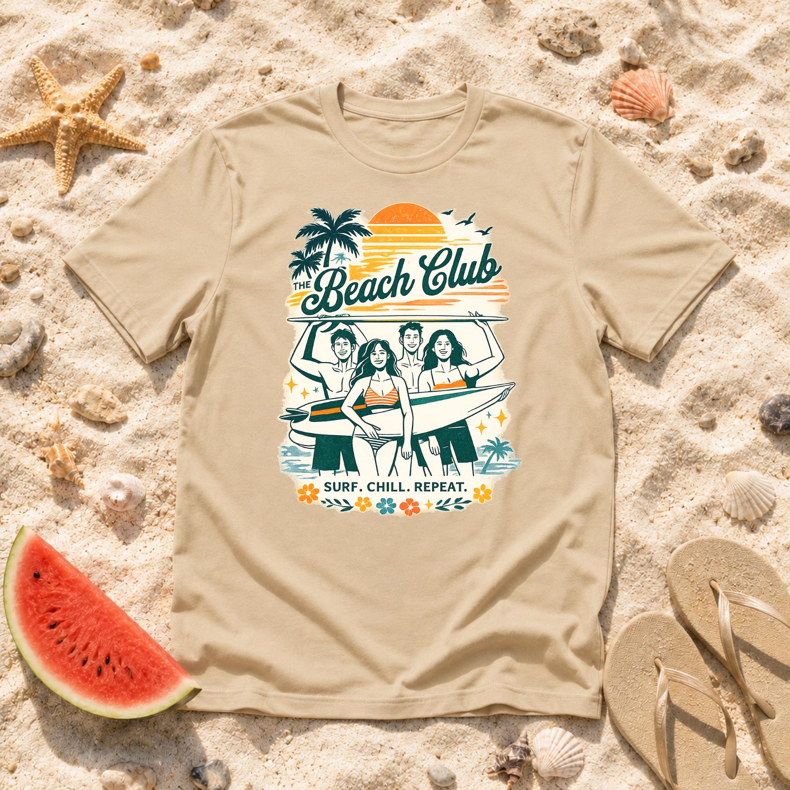 Beach Club Shirt, Summer Vacation T-Shirt, Beach Vibes Tee, Coastal Summer Shirt, Tropical Vacation Tee, Beach Lover Gift