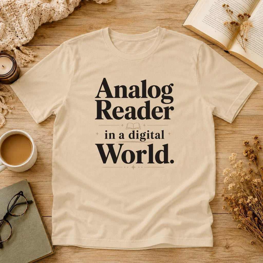 Analog Reader In A Digital World Shirt, Book Lover T-Shirt, Retro Reader Tee, Bookworm Gift, Cozy Reading Shirt, Bookish Aesthetic Tee