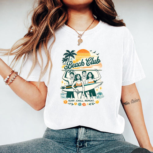 Beach Club Shirt, Summer Vacation T-Shirt, Beach Vibes Tee, Coastal Summer Shirt, Tropical Vacation Tee, Beach Lover Gift