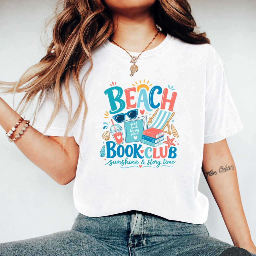 Beach Book Club Shirt, Summer Reading T-Shirt, Beach Lover Tee, Vacation Reader Shirt, Coastal Summer Tee, Book Lover Beach Shirt