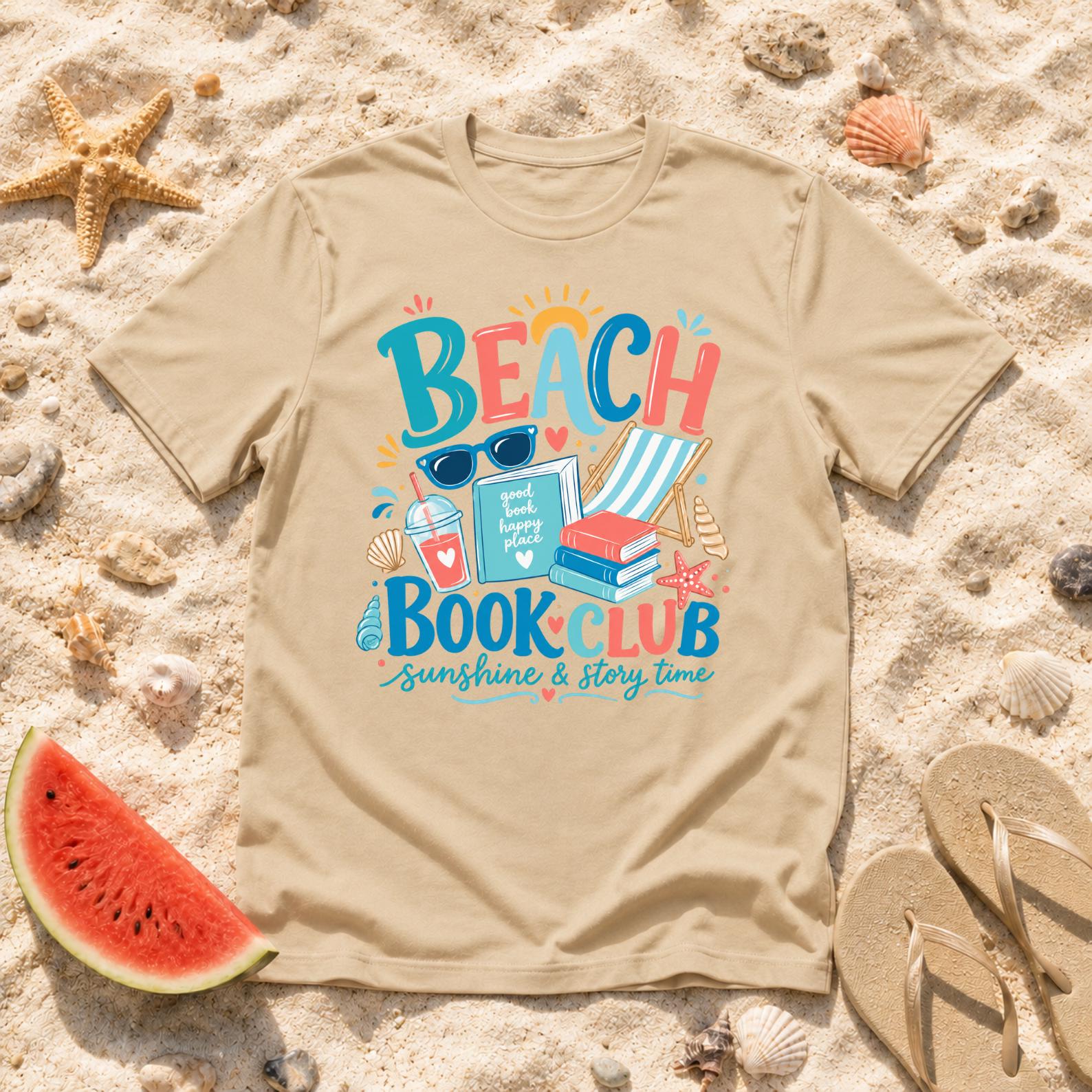 Beach Book Club Shirt, Summer Reading T-Shirt, Beach Lover Tee, Vacation Reader Shirt, Coastal Summer Tee, Book Lover Beach Shirt
