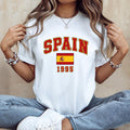 Custom Spain Birth Year T-Shirt, Personalized Spain Flag Tee, Y2K Spain Country Shirt, Custom Year Graphic Top