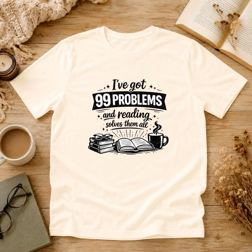 I’ve Got 99 Problems And Reading Solves Them All Shirt, Book Lover T-Shirt, Reading Tee, Cute Bookish Gift, Retro Reader Shirt, Bookworm Tee