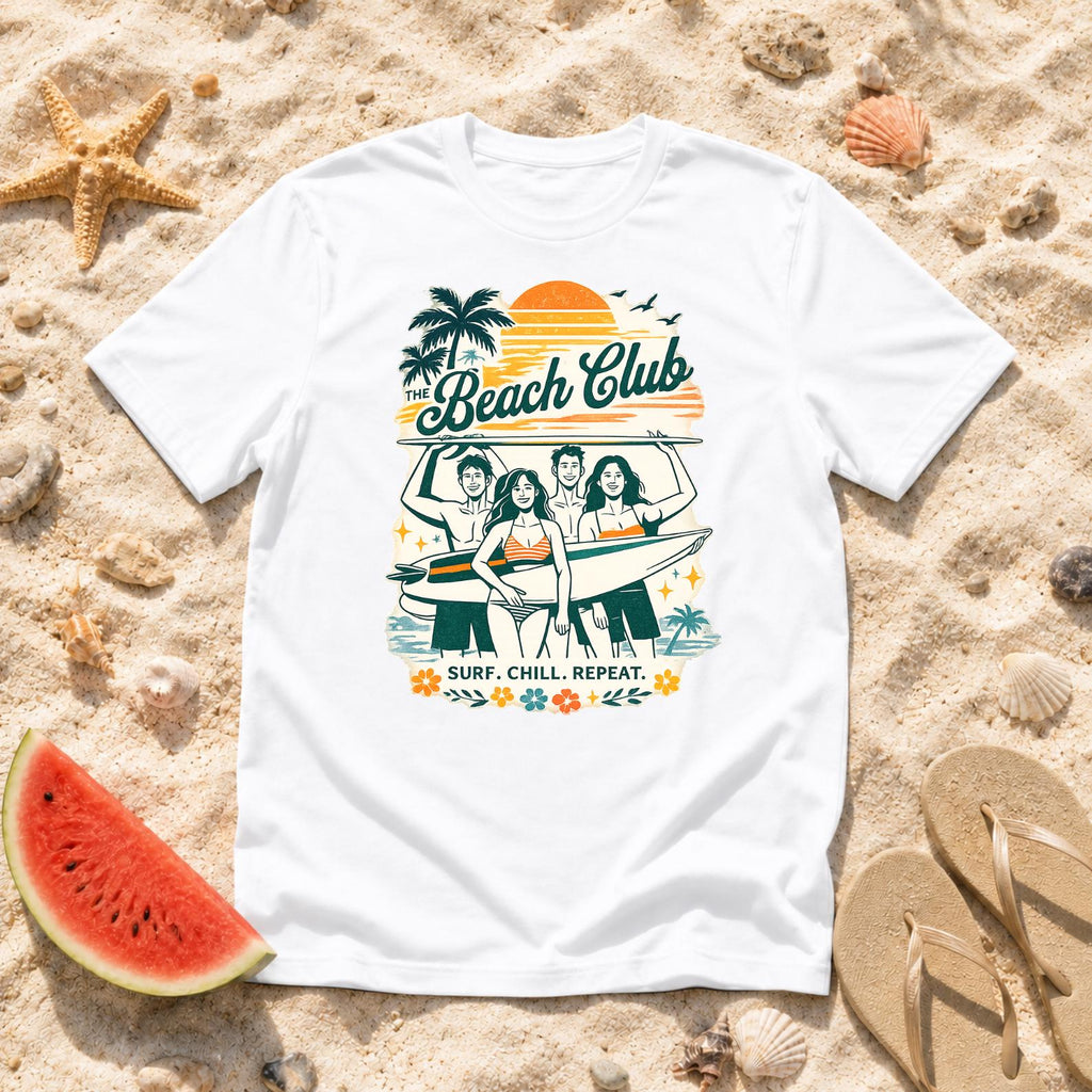 Beach Club Shirt, Summer Vacation T-Shirt, Beach Vibes Tee, Coastal Summer Shirt, Tropical Vacation Tee, Beach Lover Gift