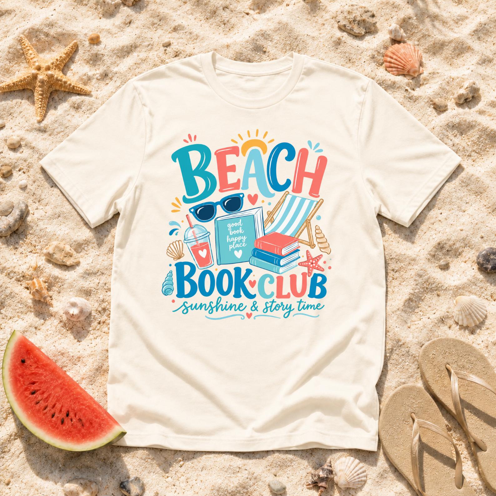 Beach Book Club Shirt, Summer Reading T-Shirt, Beach Lover Tee, Vacation Reader Shirt, Coastal Summer Tee, Book Lover Beach Shirt