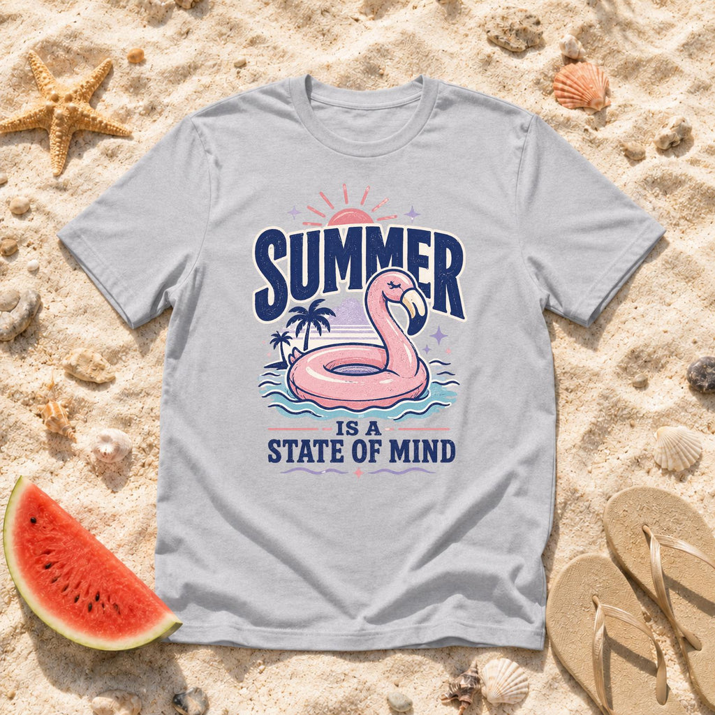 Summer Is A State Of Mind T-Shirt, Beach Vacation Retro Surf Tee, Coastal Vibes Shirt